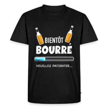 téléchargement bière humour apéro - T-shirt Premium bio Homme - noir - Devant - Nico (187cm)