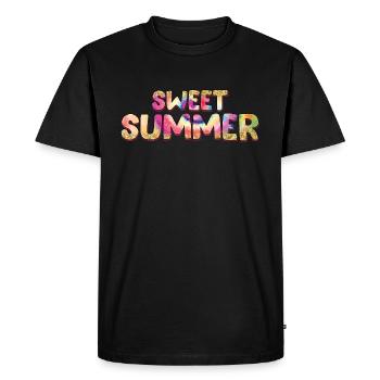 Doux été - T-shirt Premium bio Homme - noir - Devant - Nico (187cm)
