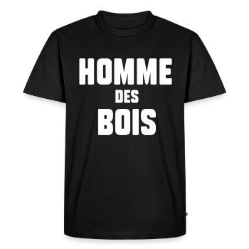 Homme des bois - T-shirt Premium bio Homme - noir - Devant - Nico (187cm)