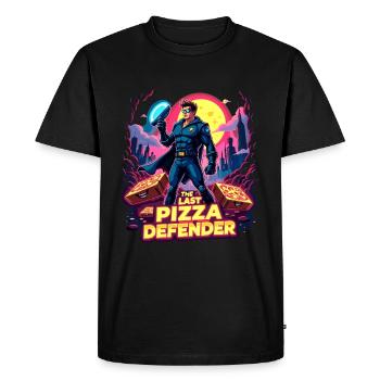 The Last Pizza Defender Artwork - Men's Premium Organic T-Shirt - black - Front - Nico (187cm)