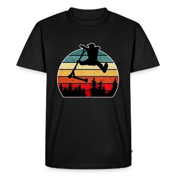 Escooter Scooter Stunt - Men's Premium Organic T-Shirt - black - Front - Nico (187cm)