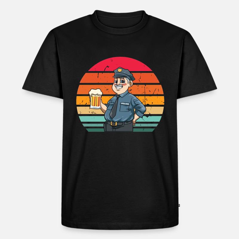 Vollizei Beamter Biertrinker - Männer Premium Bio T-Shirt - Schwarz