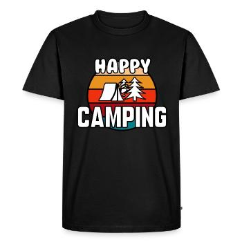 Happy camping - Men's Premium Organic T-Shirt - black - Front - Nico (187cm)