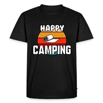 Happy camping - Men's Premium Organic T-Shirt - black - Front - Nico (187cm)