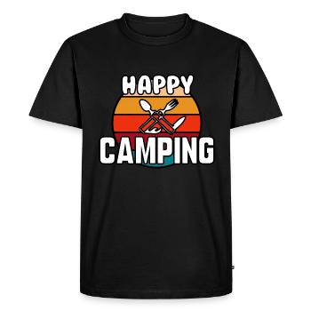 Happy camping - Men's Premium Organic T-Shirt - black - Front - Nico (187cm)