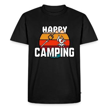 Happy camping - Men's Premium Organic T-Shirt - black - Front - Nico (187cm)