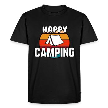 Happy camping - Men's Premium Organic T-Shirt - black - Front - Nico (187cm)