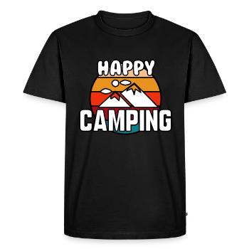 Happy camping - Men's Premium Organic T-Shirt - black - Front - Nico (187cm)