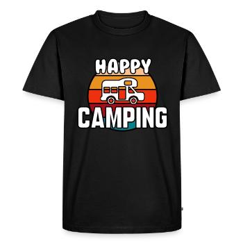 Happy camping - Men's Premium Organic T-Shirt - black - Front - Nico (187cm)