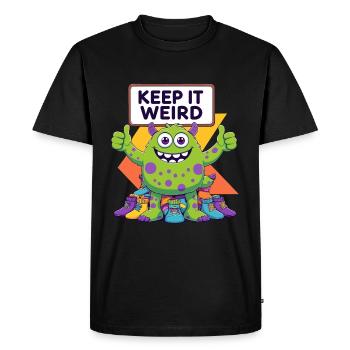 Keep It Weird - Conception de monstre drôle - T-shirt Premium bio Homme - noir - Devant - Nico (187cm)