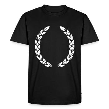 Laurel wreath - Men's Premium Organic T-Shirt - black - Front - Nico (187cm)