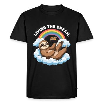 Nap Champ - Sloth in Dreamland - Men's Premium Organic T-Shirt - black - Front - Nico (187cm)