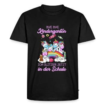 Inscription 1ère année retour à l'école licorne cadeau - T-shirt Premium bio Homme - noir - Devant - Nico (187cm)