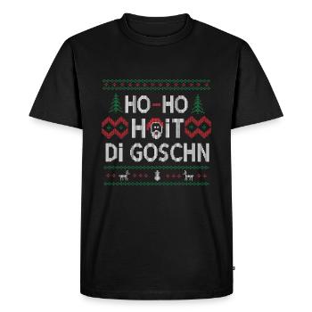 HO HO HOIT DI GOSCHN WEIHNACHTSPULLOVER GESCHENK - Männer Premium Bio T-Shirt - Schwarz - Vorne - Nico (187cm)