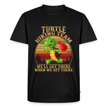 L'équipe de randonnée des tortues - T-shirt Premium bio Homme - noir - Devant - Nico (187cm)