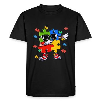 Dabbing Puzzle Piece - T-shirt Premium bio Homme - noir - Devant - Nico (187cm)