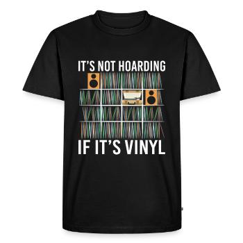It's Not Hoarding If It's Vinyl Vintage Records - Männer Premium Bio T-Shirt - Schwarz - Vorne - Nico (187cm)