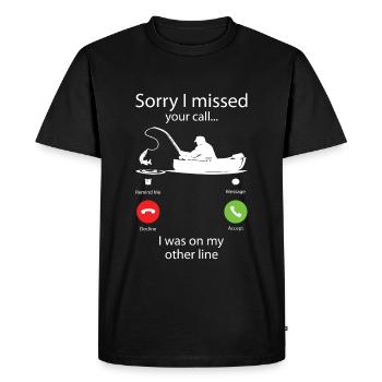 Désolé I Missed Your Call Phone Call Phone Screen - T-shirt Premium bio Homme - noir - Devant - Nico (187cm)