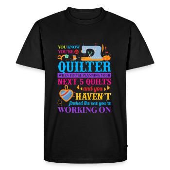 Quilter Sewing Machine - Men's Premium Organic T-Shirt - black - Front - Nico (187cm)