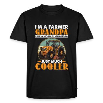 Farmer Grandpa Like A Normal Grandpa Much Cooler - T-shirt Premium bio Homme - noir - Devant - Nico (187cm)