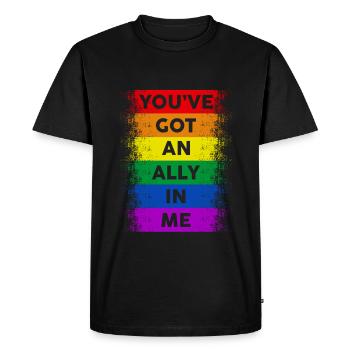 You’ve Got An Ally In Me LGBT Pride - T-shirt Premium bio Homme - noir - Devant - Nico (187cm)