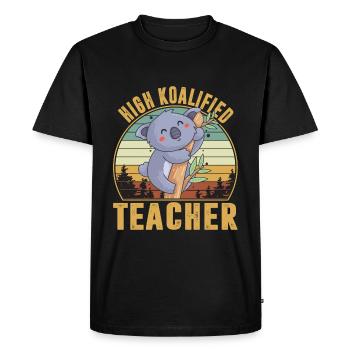 High Koalafied Teacher Vintage Retro - T-shirt Premium bio Homme - noir - Devant - Nico (187cm)