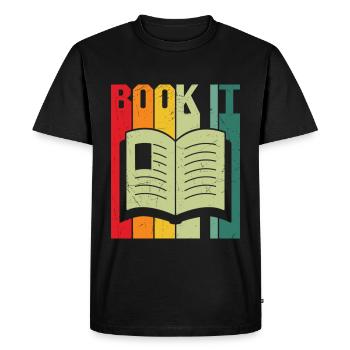 Book it reading book lover - T-shirt Premium bio Homme - noir - Devant - Nico (187cm)