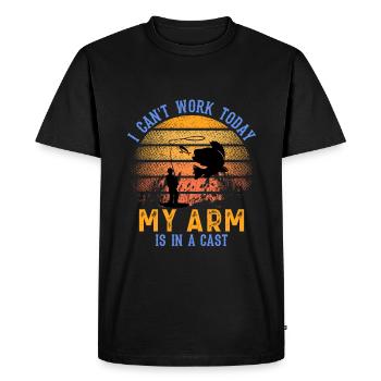 Angler Fish Fishing Rod Fishing Claim - Men's Premium Organic T-Shirt - black - Front - Nico (187cm)