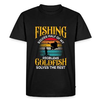 Angler Fish Fishing Rod Fishing Claim - Men's Premium Organic T-Shirt - black - Front - Nico (187cm)