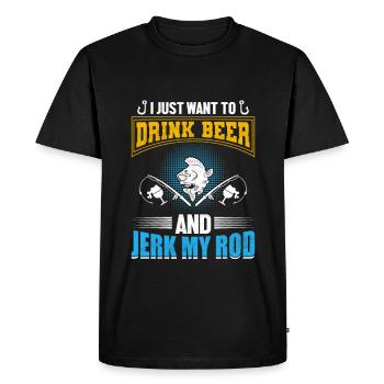Fish Beer Fishing Fishing Fishing - Men's Premium Organic T-Shirt - black - Front - Nico (187cm)