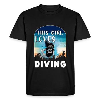 Diving Girl Diving Gift - Men's Premium Organic T-Shirt - black - Front - Nico (187cm)