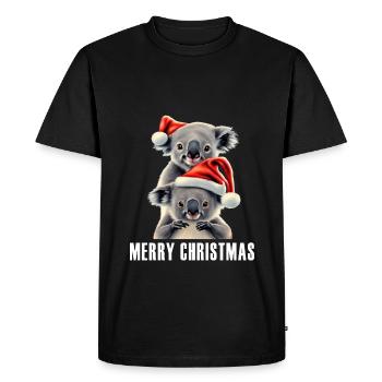 Merry Christmas Koala - Men's Premium Organic T-Shirt - black - Front - Nico (187cm)