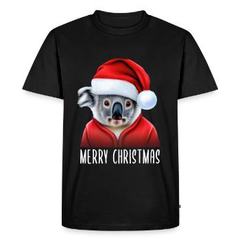 Merry Christmas Koala - Men's Premium Organic T-Shirt - black - Front - Nico (187cm)