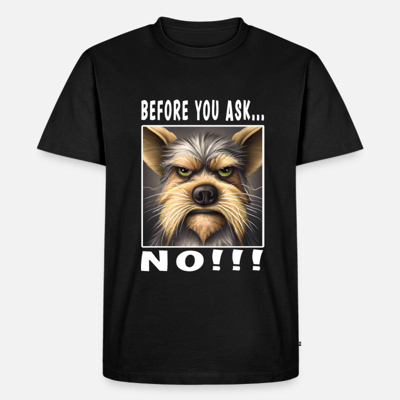 Before you ask no - Männer Premium Bio T-Shirt - Schwarz