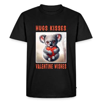 Câlins Bisous et souhaits Valentin - T-shirt Premium bio Homme - noir - Devant - Nico (187cm)