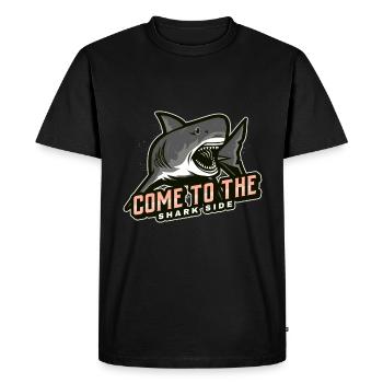 come to the shark side - Männer Premium Bio T-Shirt - Schwarz - Vorne - Nico (187cm)