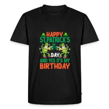 St Paddy’s St Patricksday St Patrick Day - T-shirt Premium bio Homme - noir - Devant - Nico (187cm)