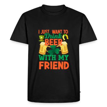 St Paddy’s St Patricksday St Patrick Day - T-shirt Premium bio Homme - noir - Devant - Nico (187cm)