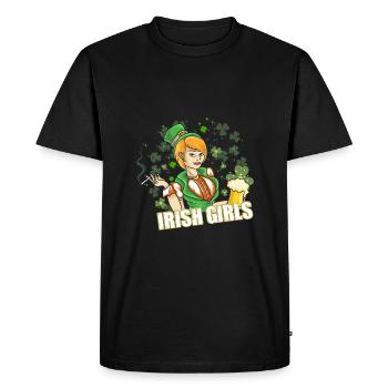 St Paddy's St Patricksday St Patrick Day - Men's Premium Organic T-Shirt - black - Front - Nico (187cm)