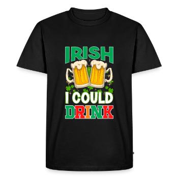 St Paddy's St Patricksday St Patrick Day - Men's Premium Organic T-Shirt - black - Front - Nico (187cm)