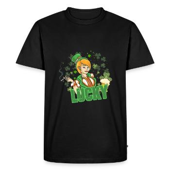 St Paddy’s St Patricksday St Patrick Day - T-shirt Premium bio Homme - noir - Devant - Nico (187cm)