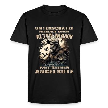 Canne à pêche à la ligne - T-shirt Premium bio Homme - noir - Devant - Nico (187cm)