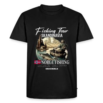 Norway fishing Norway Flag - Männer Premium Bio T-Shirt - Schwarz - Vorne - Nico (187cm)