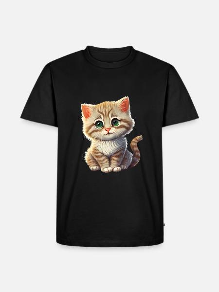 Cat Kitten Gift - Men's Premium Organic T-Shirt - black