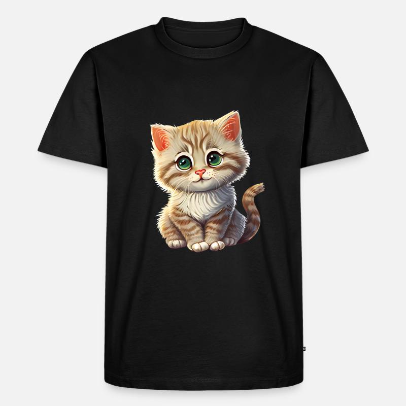 Katze Kätzchen Geschenk - Männer Premium Bio T-Shirt - Schwarz