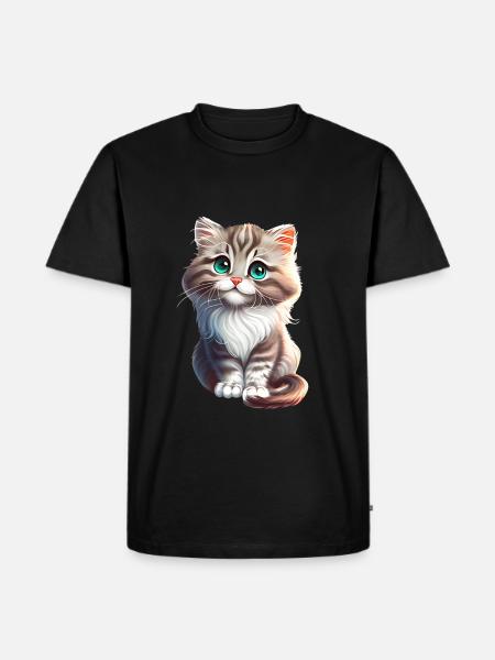 Cat Kitten Gift - Men's Premium Organic T-Shirt - black