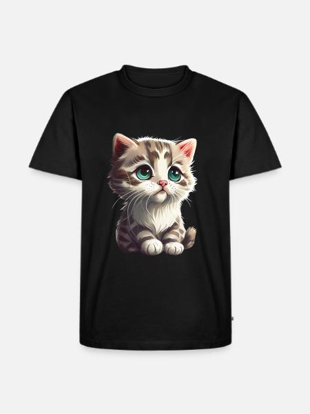 Cat Kitten Gift - Men's Premium Organic T-Shirt - black