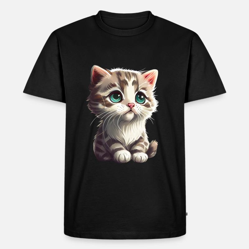 Katze Kätzchen Geschenk - Männer Premium Bio T-Shirt - Schwarz