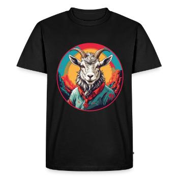 Chèvre colorée sur la roue chromatique colorée - T-shirt Premium bio Homme - noir - Devant - Nico (187cm)