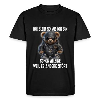 Ironie ours sarcasme cadeau - T-shirt Premium bio Homme - noir - Devant - Nico (187cm)